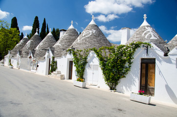 Town of Alberobello, village with Trulli houses in Puglia Apulia region, Southern Italy