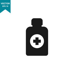 medicine bottle icon in trendy flat style, bottle icon 