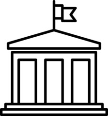 Government icon, vector line illustration