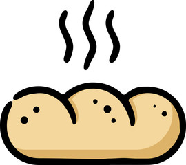 French Bread Doodle Sketch Icon