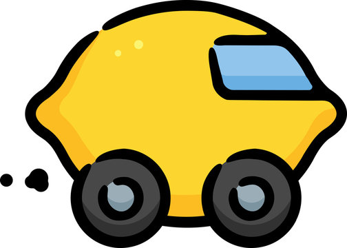 recommend clip art: Lemon Car Doodle Sketch Icon
