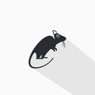 Mouse Standing Facing Right - Icon Illustration