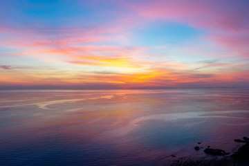 Colourful sunset over the sea