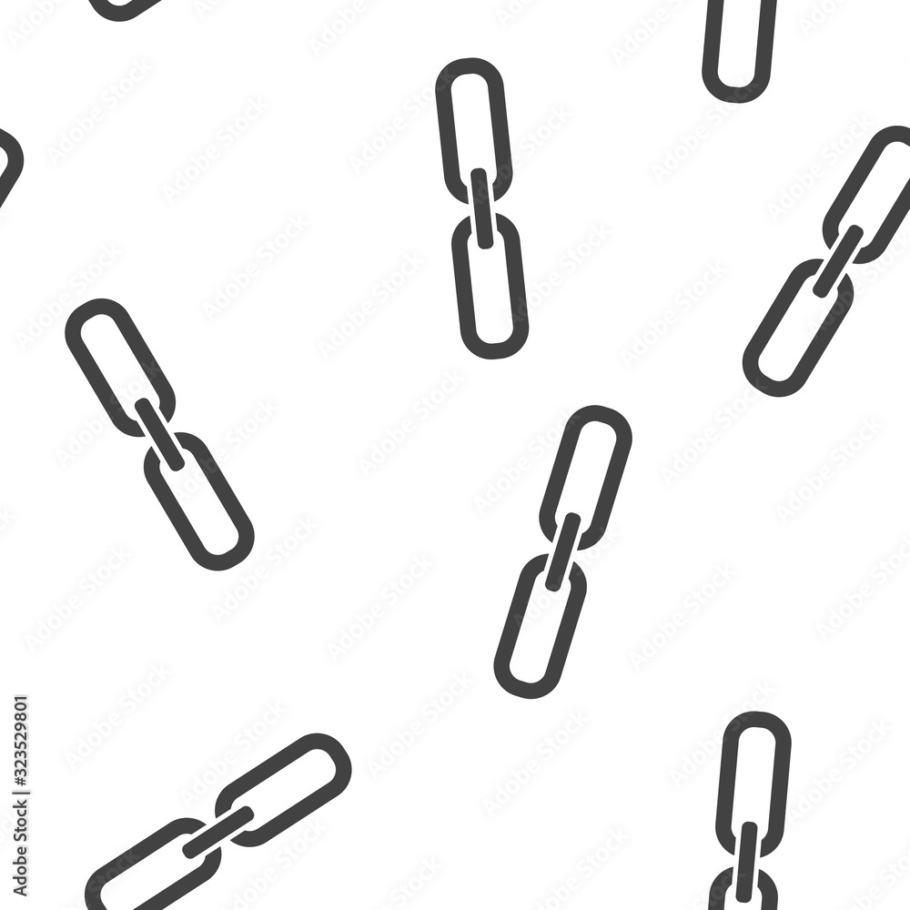 Poster chain links vector icon on white isolated background seamless pattern on a white background.
