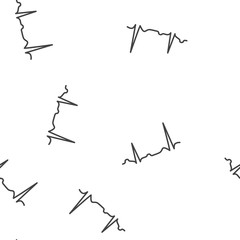 Electrocardiogram vector icon, sinus rhythm disturbance seamless pattern on a white background.