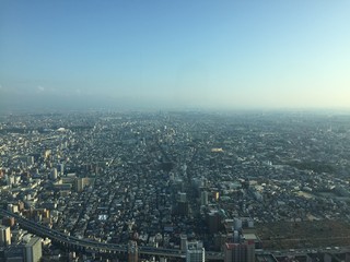 Fototapeta premium Skyscraper View Horizon, Landscape, Osaka, August 2017. 都市景観, 大阪, 2017年8月。