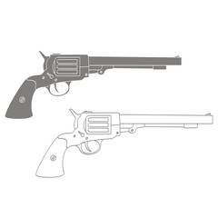 Vector monochrome icon with Revolver