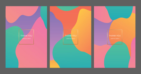 Abstract futuristic thank you cards set