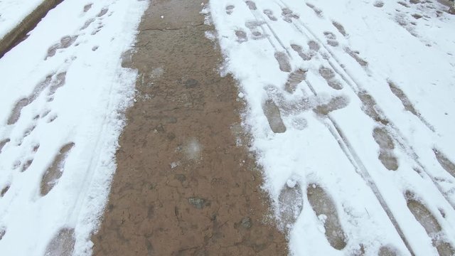 Footprints of pedestrians