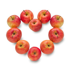 Apples on a white background