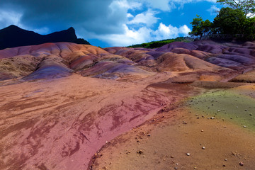 Fototapeta na wymiar Seven Color Earth on Chamarel, most popular Mauritius tourist spot, Africa