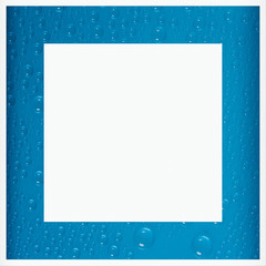 Blue water drops surface