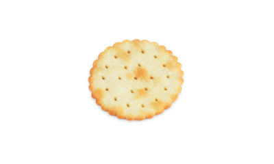  Salted biscuit isolated on the white background.