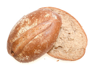 loaf of bread isolated on white