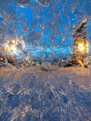 Beautiful ice landscape in winter Russia