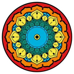 Decorative hand-drawn round pattern in the form of a mandala. Good decoration for the holidays.