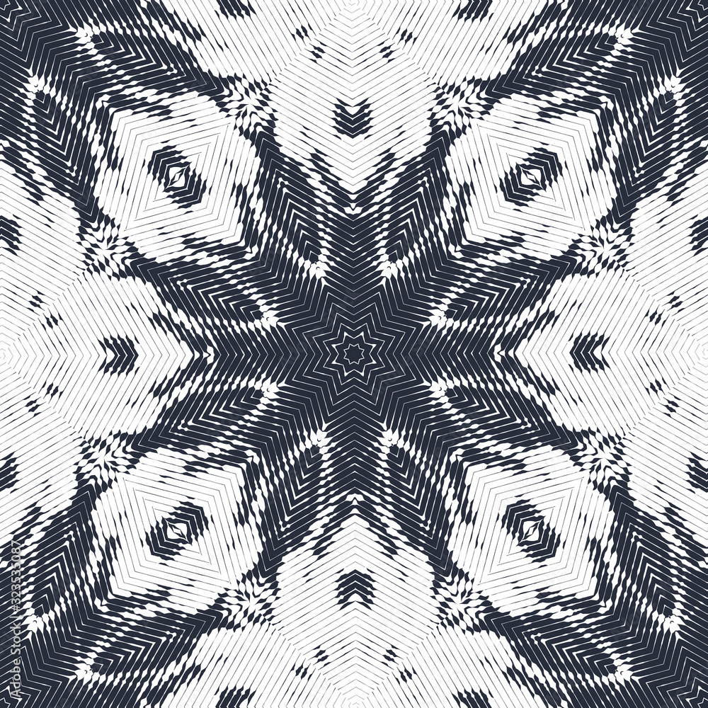 Poster abstract seamless pattern with geometric texture. pattern of repeating symmetrical shapes.