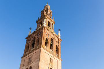 Fototapeta na wymiar Carmona, Spain. The tower of the Iglesia de San Pedro (St Peter's Church)