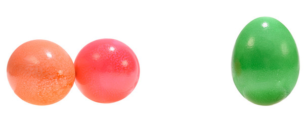 easter eggs on white background