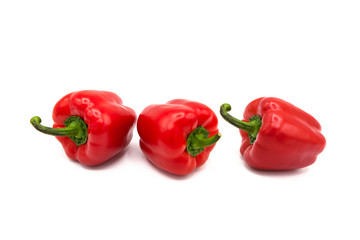 ripe fresh organic peppers isolated on a white background