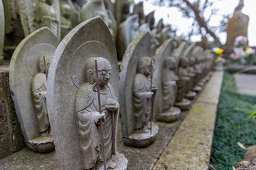 Jizo Statues in a Japanese Temple
