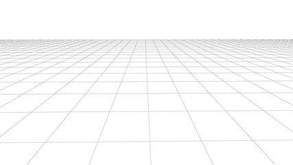 Obraz premium Vector wireframe landscape. Abstract perspective grid on white background.