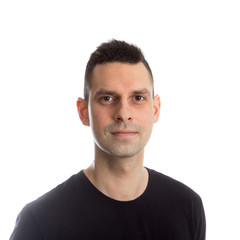 Fototapeta premium young casual man portrait isolated on white background