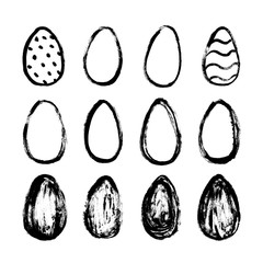 Hand-drawn Easter eggs. Hand drawn collection of eggs. Holiday design