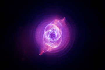 The space nebula is round shaped with a core. Elements of this image were furnished by NASA.