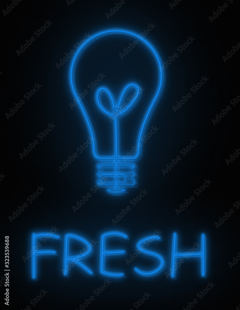 Poster Fresh idea. Light bulb silhouette