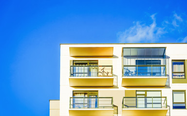 Modern apartment house copy space