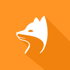 Fox face icon facing back - Icon Illustration