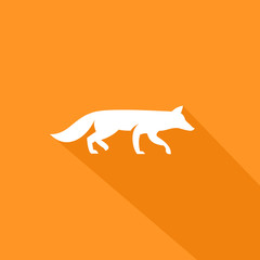 Fox walking lurking - Icon Illustration