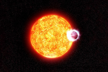 Sun is a star, on a dark background. Elements of this image were furnished by NASA.