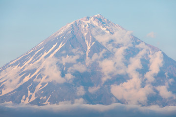 Koryaksky volcano, Kamchatka peninsula, Russia. An active volcano 35 km north of the city of...