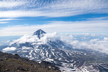 Koryaksky volcano, Kamchatka peninsula, Russia. An active volcano 35 km north of the city of...