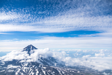 Koryaksky volcano, Kamchatka peninsula, Russia. An active volcano 35 km north of the city of Petropavlovsk-Kamchatsky. The absolute height is 3430 meters above sea level.