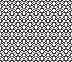 Abstract seamless pattern. Arabic line ornament with geometric shapes.