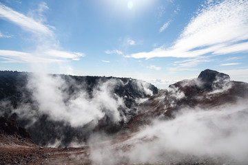 Avachinsky volcano, Kamchatka peninsula, Russia. An active volcano, located north of the city of Petropavlovsk-Kamchatsky, in the interfluve of the Avacha and Nalychev rivers.