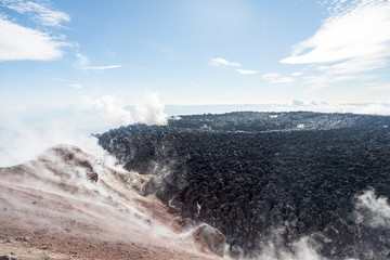 Avachinsky volcano, Kamchatka peninsula, Russia. An active volcano, located north of the city of Petropavlovsk-Kamchatsky, in the interfluve of the Avacha and Nalychev rivers.