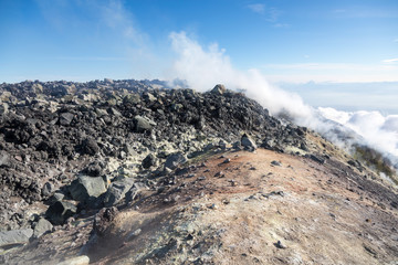 Avachinsky volcano, Kamchatka peninsula, Russia. An active volcano, located north of the city of Petropavlovsk-Kamchatsky, in the interfluve of the Avacha and Nalychev rivers.