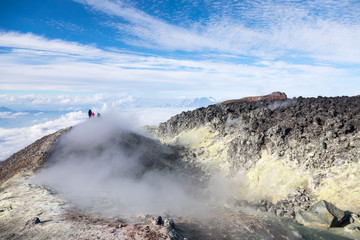 Avachinsky volcano, Kamchatka peninsula, Russia. An active volcano, located north of the city of Petropavlovsk-Kamchatsky, in the interfluve of the Avacha and Nalychev rivers.