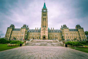 Ottawa, Canada, Aug 2015 - Parliament Hill is the home of the Parliament of Canada