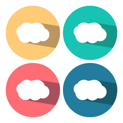 Clouds icons isolated with long shadow. Vector illustration