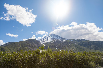 Vilyuchinsky volcano, Kamchatka peninsula, Russia. It is located southwest of the city of Petropavlovsk-Kamchatsky behind Avacha Bay.
