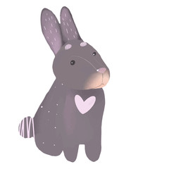 Seamless pattern with cute hand drawn bunnies. Creative childish background. Perfect for kids apparel,fabric, textile, nursery decoration,wrapping paper. Illustration