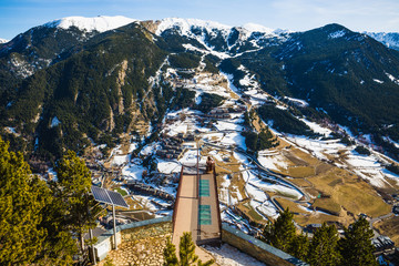 Mirador Roc del Quer. The most famous viewpoint in Andorra (Catalan Pyrenees) - obrazy, fototapety, plakaty