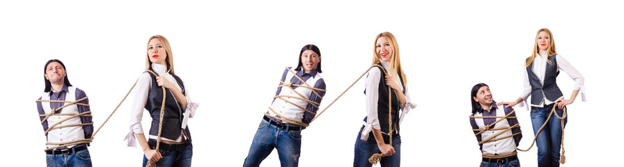 Family conflict with man and woman