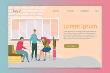 Friends Support Flat Vector Landing Page Template