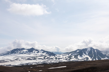 Obraz na płótnie Canvas Kamchatka Peninsula, Russia. Views from the slopes of Gorely volcano.